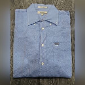 Faconnable Blue Patterned Dress Shirt